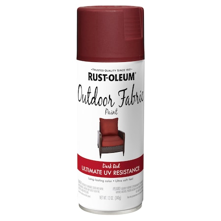 Rust-Oleum Outdoor Fabric Spray Paint, Dark Red, Matte, 12 Oz 358831